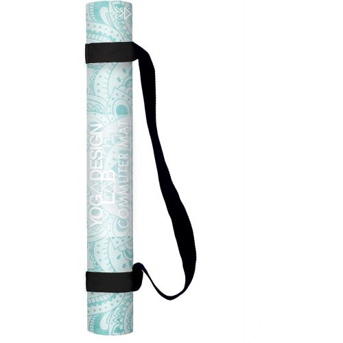  YOGA DESIGN LAB | Commuter Yoga Mat | 2-in-1 Mat+Towel | Lightweight, Foldable, Eco Luxury | Ideal Hot Yoga, Bikram, Pilates, Barre, Sweat | 1.5mm Thick | Includes Carrying Strap!