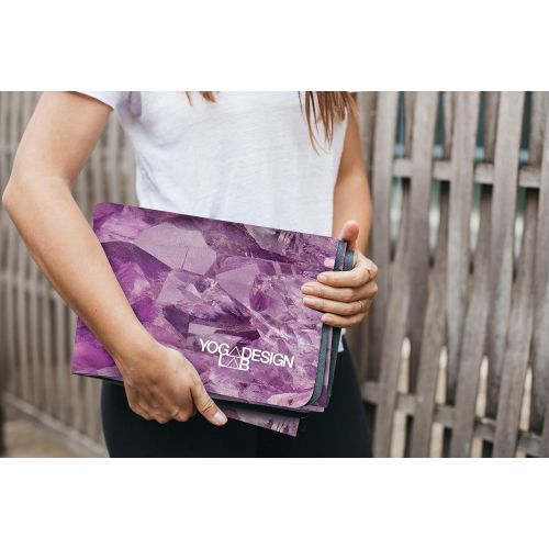  YOGA DESIGN LAB | Commuter Yoga Mat | 2-in-1 Mat+Towel | Lightweight, Foldable, Eco Luxury | Ideal Hot Yoga, Bikram, Pilates, Barre, Sweat | 1.5mm Thick | Includes Carrying Strap!