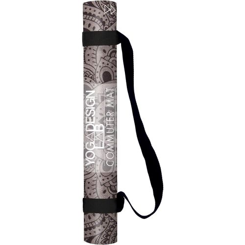  YOGA DESIGN LAB | Commuter Yoga Mat | 2-in-1 Mat+Towel | Lightweight, Foldable, Eco Luxury | Ideal Hot Yoga, Bikram, Pilates, Barre, Sweat | 1.5mm Thick | Includes Carrying Strap!