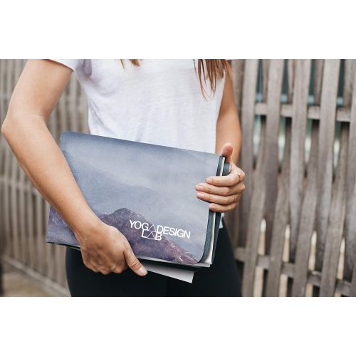  YOGA DESIGN LAB | Commuter Yoga Mat | 2-in-1 Mat+Towel | Lightweight, Foldable, Eco Luxury | Ideal Hot Yoga, Bikram, Pilates, Barre, Sweat | 1.5mm Thick | Includes Carrying Strap!