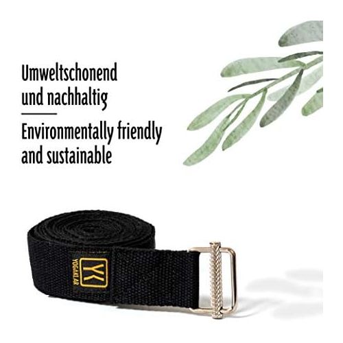  [아마존베스트]YOGAKLAR Cotton Yoga Strap with Non-Slip Metal Closure - 250 x 3.8 cm Wide and Sturdy Yoga Strap Made from Sustainable and Environmentally Friendly Materials for Yoga, Pilates and