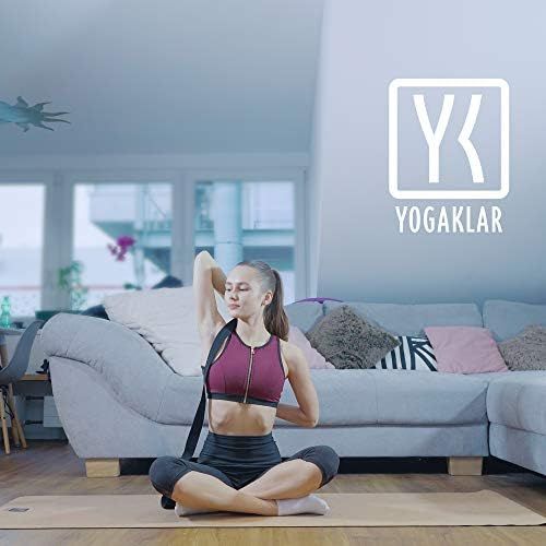 [아마존베스트]YOGAKLAR Cotton Yoga Strap with Non-Slip Metal Closure - 250 x 3.8 cm Wide and Sturdy Yoga Strap Made from Sustainable and Environmentally Friendly Materials for Yoga, Pilates and