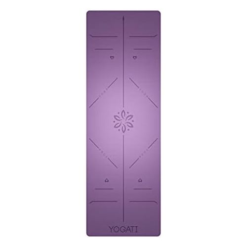  [아마존베스트]Yogati Yoga Mat Non-slip, Non-toxic, with Carrying Strap Yoga mat with alignment lines for posture. Ideal yoga mats as a gym mat, sports mat, fitness mat, training mat - yoga mat.