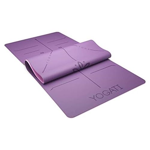  [아마존베스트]Yogati Yoga Mat Non-slip, Non-toxic, with Carrying Strap Yoga mat with alignment lines for posture. Ideal yoga mats as a gym mat, sports mat, fitness mat, training mat - yoga mat.