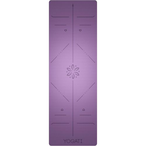  [아마존베스트]Yogati Yoga Mat Non-slip, Non-toxic, with Carrying Strap Yoga mat with alignment lines for posture. Ideal yoga mats as a gym mat, sports mat, fitness mat, training mat - yoga mat.