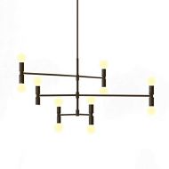 YOKA Modern Pendant Lighting Ceiling Chandelier Hanging Lamp with 12 Lights Fixture Flush Mount, Black Matt