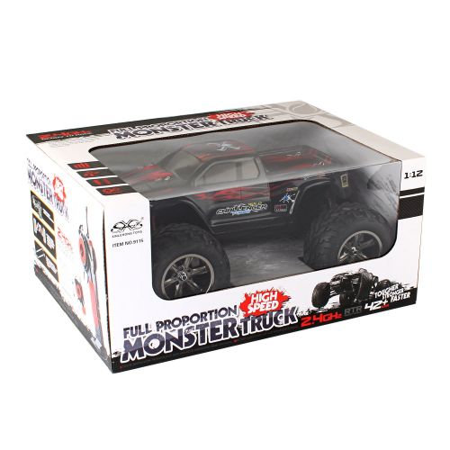  RC Truck, YOKKAO Monster Offroad Vortex S911 1: 12 Scale 2.4G High Speed 40 Km/h Full Proportion Waterproof Shock-resistant Red