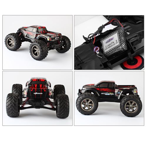  RC Truck, YOKKAO Monster Offroad Vortex S911 1: 12 Scale 2.4G High Speed 40 Km/h Full Proportion Waterproof Shock-resistant Red