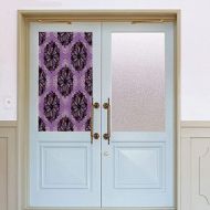YOLIYANA Frosted Glass Window Film No Glue Privacy Window Cling 3D Purple Mandala Glass Stickers for Bathroom 24 by 70
