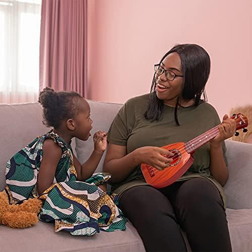  [아마존베스트]YOLOPLUS+ 17 Inch Kids Ukulele Guitar Toy 4 Strings Mini Children Musical Instruments Educational Learning Toy for Toddler Beginner Keep Tone Anti-Impact Can Play With Picks/Strap/Primary Tu