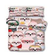 YOMIMAX Kids Bedding Sets with Cartoon Glasses Monkey 3D Cartoon Duvet Cover Set King(King,A)