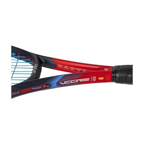  Yonex VCORE 100 Scarlet 7th Gen Performance Tennis Racquet - Strung with Synthetic Gut Racket String in Your Choice of Colors - Precise Spin & Remarkable Control