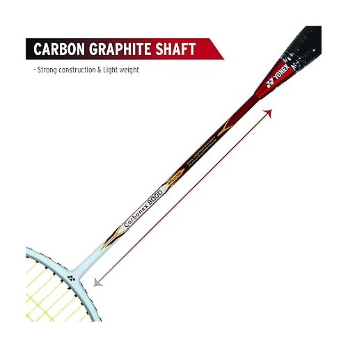  YONEX Carbonex 8000 Plus, 3U-G4 (White/Red)