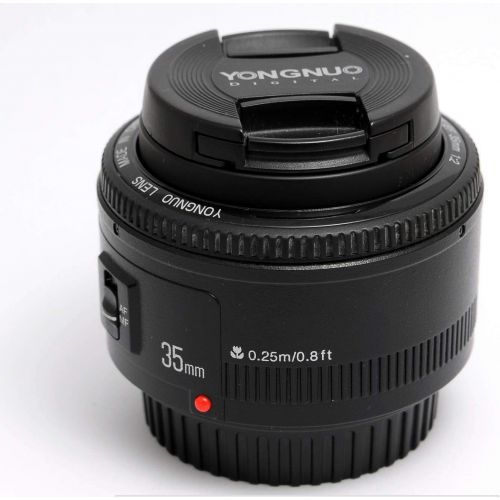  YONGNUO YN35mm F2 Lens 1:2 AF/MF Wide-Angle Fixed/Prime Auto Focus Lens for Canon EF Mount EOS Camera