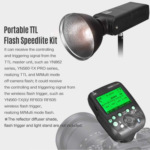  YONGNUO YN200 Portable TTL Flash Speedlite Kit Outdoor Flash Light w/ 2900mAh Lithium Battery & Battery Charger 200W GN60 1/8000s HSS 5600K Compatible with Nikon Sony Canon EOS DSL