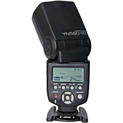  YONGNUO YN560-III-USA Speedlite Flash with Integrated 2.4-GHz Receiver for Canon, Nikon, Pentax, Olympus, GN58, US Warranty (Black)