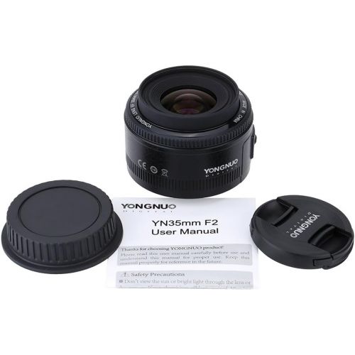  YONGNUO YN35mm F2 Lens 1:2 AF/MF Wide-Angle Fixed/Prime Auto Focus Lens Compatible with Canon EF Mount EOS Camera