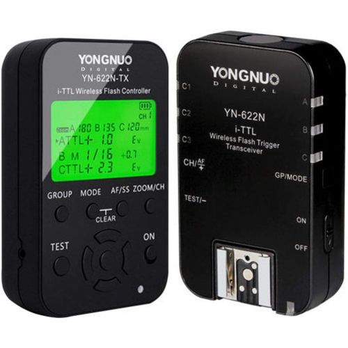  YONGNUO YN622N-Kit YN622N Kit Wireless i-TTL Flash Trigger Kit with LED Screen for Nikon Including 1X YN622N-TX Controller and 1X YN622N II Transceiver