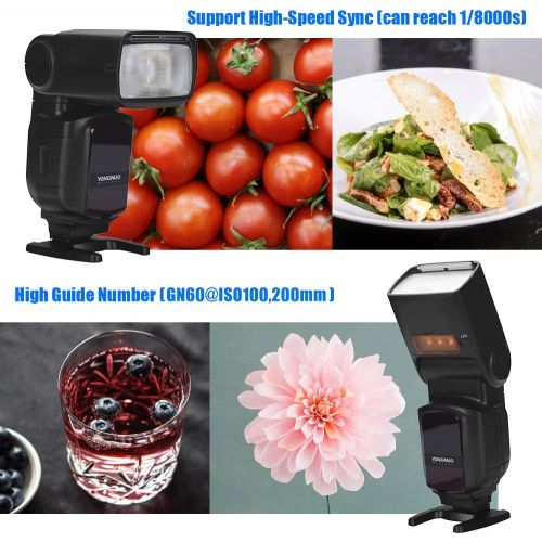  YONGNUO YN968N II TTL Flash Speedlite 1/8000s HSS Built-in LED Light 5600K Compatible with Nikon DSLR Cameras Compatible with YN622N YN560 Wireless System (YONGNUO YN968N New Versi