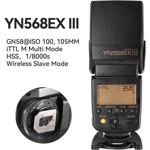  YONGNUO Upgraded YN568EX III Flash Speedlite Wireless Slave TTL with HSS 1/8000 for Nikon DSLR Cameras