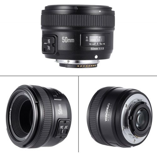  YONGNUO YN50mm F1.8N Manual Focus Lens Standard Prime Lens Large Aperture FX DX Compatible with Nikon DSLR Cameras