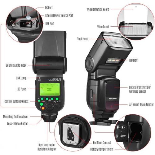  YONGNUO YN968N Wireless Camera Flash Speedlite Master Optical Slave HSS TTL for Nikon Cameras