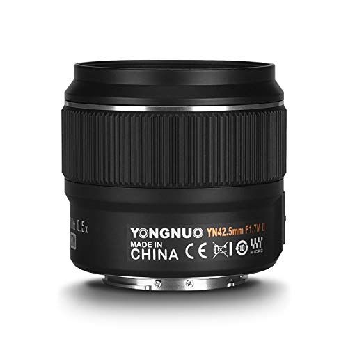  Yongnuo YN42.5MM F1.7M II Medium Auto Focus Fixed Prime Lens, for Micro Four Thirds Cameras, Compatible with Olympus Panasonic