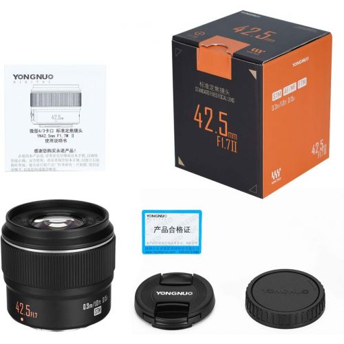  Yongnuo YN42.5MM F1.7M II Medium Auto Focus Fixed Prime Lens, for Micro Four Thirds Cameras, Compatible with Olympus Panasonic