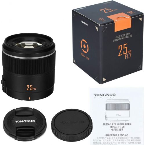  Yongnuo YN25mm F1.7M Auto Focus Standard Prime Lens, Mirrorless Micro Four Thirds, Compatible with Olympus and Panasonic Cameras