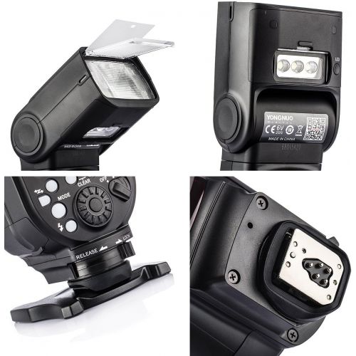  YONGNUO YN968EX-RT Flash Speedlite High-Speed Sync TTL with LED Light for Canon DSLR Cameras with WINGONEER Diffuser