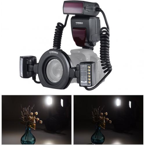  YONGNUO YN24EX E-TTL Macro Flash Speedlite 5600K 2pcs Flash Heads 4pcs Adapter Rings Canon EOS 1Dx 5D3 6D 7D 70D 80D Cameras