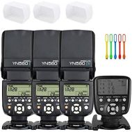 YONGNUO Yongnuo 3PCS YN-560IV Manual Flash Speedlite Light + YN560 TX LCD Wireless Flash Trigger Remote Controller For Canon DLSR Cameras+3pcs Camera Flash Diffuser +Huihuang USB LED free
