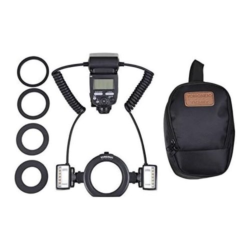  YONGNUO YN-24EX Macro Ring Flash Speedlite with 2 Flash Head 4 Adapter Rings for Canon, with MicroFiber Cloth
