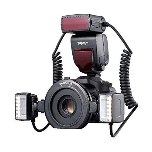  YONGNUO YN-24EX Macro Ring Flash Speedlite with 2 Flash Head 4 Adapter Rings for Canon, with MicroFiber Cloth