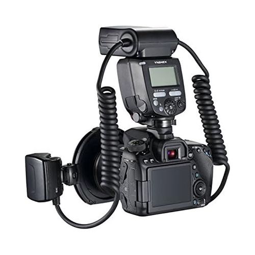  YONGNUO YN-24EX Macro Ring Flash Speedlite with 2 Flash Head 4 Adapter Rings for Canon, with MicroFiber Cloth