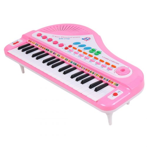  YONGZHEXINNIC 37 Keys Kids Electronic Keyboard Piano with Mic for Children Musical Toys Gift - Pink