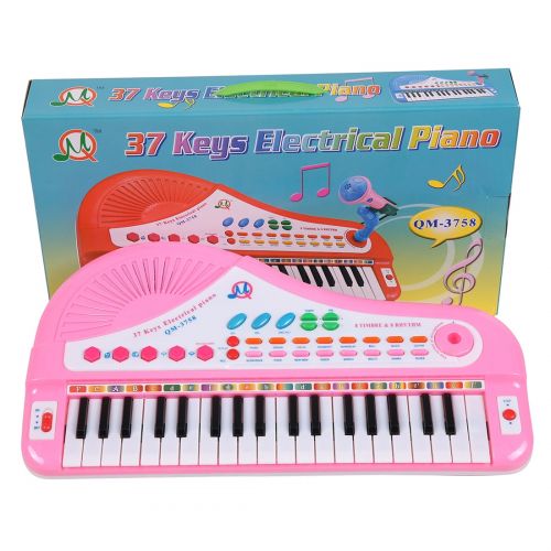  YONGZHEXINNIC 37 Keys Kids Electronic Keyboard Piano with Mic for Children Musical Toys Gift - Pink