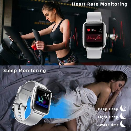  [아마존베스트]Yonmig Smartwatch, Fitness Wristband, Tracker, Full Touchscreen Watch, Waterproof IP68 Wristwatch, Smartwatch with Pedometer, Heart Rate Monitor, Stopwatch, Sports Watch, Bluetooth