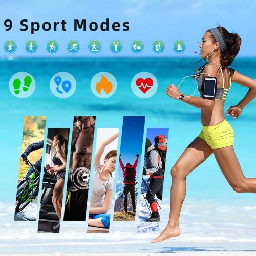  [아마존베스트]Yonmig Smartwatch, Fitness Wristband, Tracker, Full Touchscreen Watch, Waterproof IP68 Wristwatch, Smartwatch with Pedometer, Heart Rate Monitor, Stopwatch, Sports Watch, Bluetooth