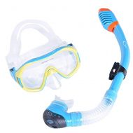 YONSUB Kids Snorkeling Set Wide Vision Waterproof, UV Protection Coated Glass Diving Swimming Mask Dry Snorkel with Comfortable Mouthpiece