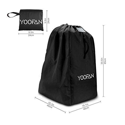  YOOFAN Car Seat Travel Bag, Gate Check Drawstring Backpack Bag with Shoulder Straps for Stroller,Car Seats,Boosters and Infant Carriers, Waterproof - Great for Airplane,Saving Money and S