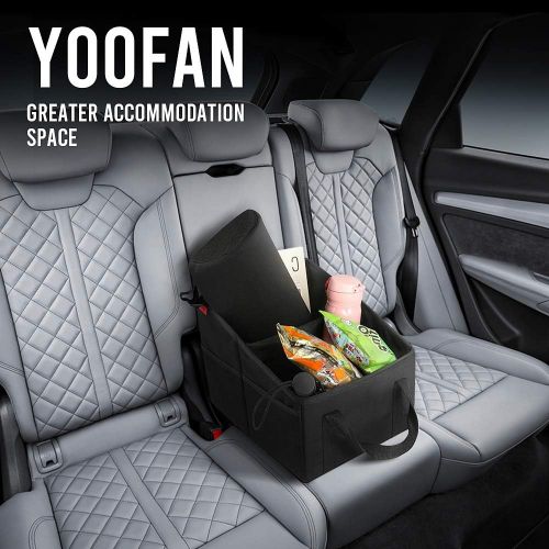  [아마존베스트]Car Seat Organizer - Passenger Seat Organizer, Collapsible Small Car Seat Storage Organizer for Console Front or Back, Automotive Backseat Organizer with Belt 4 Cup Holders for Kid