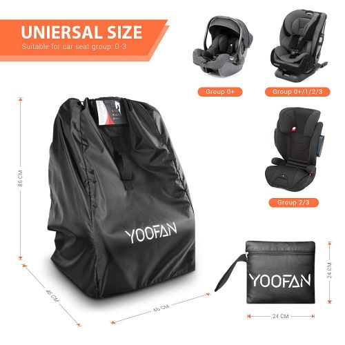  [아마존베스트]YOOFAN Car Seat Travel Bag, Gate Check Drawstring Backpack Bag with Shoulder Straps for Stroller,Car Seats,Boosters and Infant Carriers, Waterproof - Great for Airplane,Saving Money and S