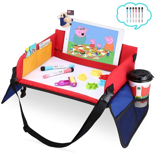  [아마존 핫딜]  [아마존핫딜]YOOFAN Kinder Knietablett Reisetisch-Tablett fuer Kinder Play with Loeschbar Zeichenbrett & 6 Colored Pencils fuer Spiel und Esstisch Spieltisch Autositz Tisch fuer Buggys, Kinderwagen, Auto,