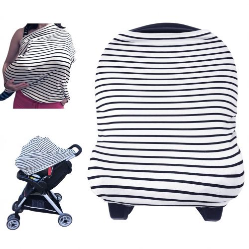  Nursing Breastfeeding Cover Scarf - Baby Car Seat Canopy , Shopping Cart, Stroller, Carseat Covers for Girls and Boys - Best Multi Use Infinity Stretchy Shawl by YOOFOSS