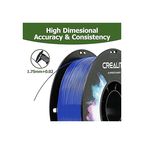  Official Creality PETG 3D Printer Filament 1.75mm 1KG (2.2lbs), High Precision Strong Toughness, Odorless Better Flow Moistureproof 3D Printing Ender Filament(Blue)