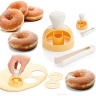 YOOUSOO 2 Pack Donut Cutters Set 3 inch,Cookie Cutter Round for Baking Donut Mould Maker Plastic with Dipping Plier, Cake Mold Biscuit Cutter Non-Stick Mold Baking DIY Donut Tools