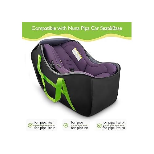  YOREPEK Infant Car Seat Travel Bag Compatible with All Nuna Pipa Car Seat and Base,Chicco KeyFit 30 and Base, Padded Car Seat Bags for Air Travel,Car Seat Gate Check Bag with 5 Protective Bumper Feet