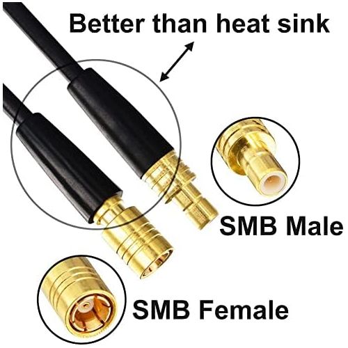  YOTENKO Sirius XM Radio Antenna Extension Cable 20Ft RG174 SMB Male to SMB Female Connector Cable for Sirius XM Satellite Radio Car Radio Stereo Receiver Tuner