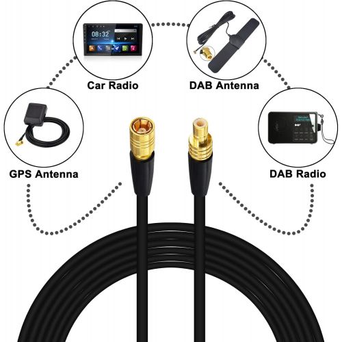  YOTENKO Sirius XM Antenna Extension Cable SMB Male to SMB Female Pigtail Cable RG174 9.84Ft/3M for Sirius XM Car Radio Blaupunkt Pioneer Clarion Kenwood Alpine JVC Stereo Receiver Tuner